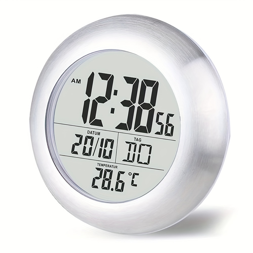Sunsbell Reloj Digital Pared del Baño, Reloj Ducha, Reloj de Pared con  Temperatura y Humedad Medidor Función Reloj Creativo Pantalla LCD Tres  Método