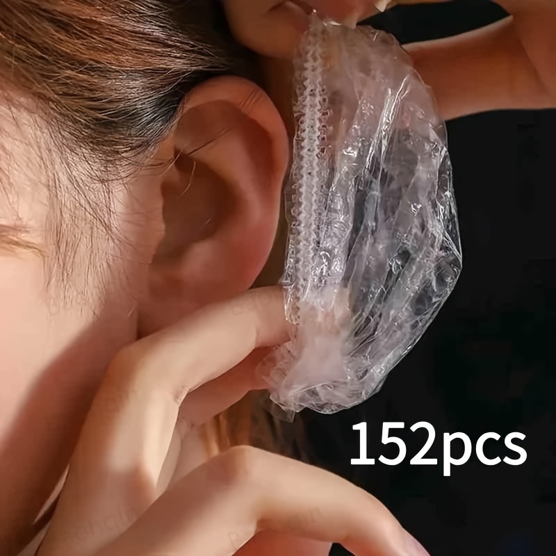 Ezymat 72pcs/152pcs/202pcs . Pet Waterproof Ear Protectors, Disposable Hair Ear Caps For Salon And Home Use