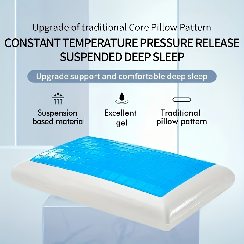 1pc classic reversible pillow cooling sleep support for back and side sleepers low rebound gel cushion with zipper closure   multipurpose polyester cover    