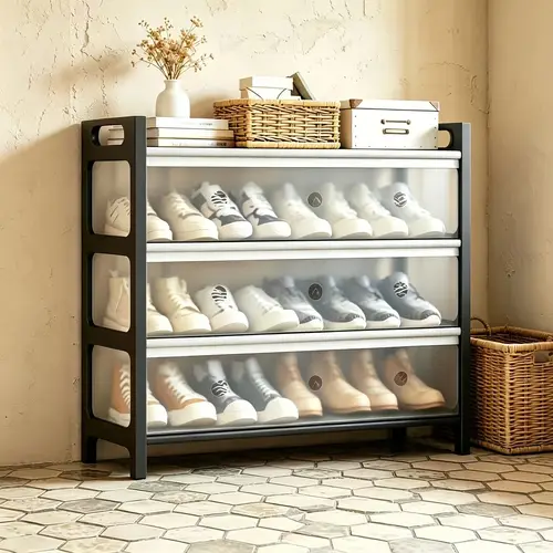 Open Rack House shoe rack with cover sold on Temu United States