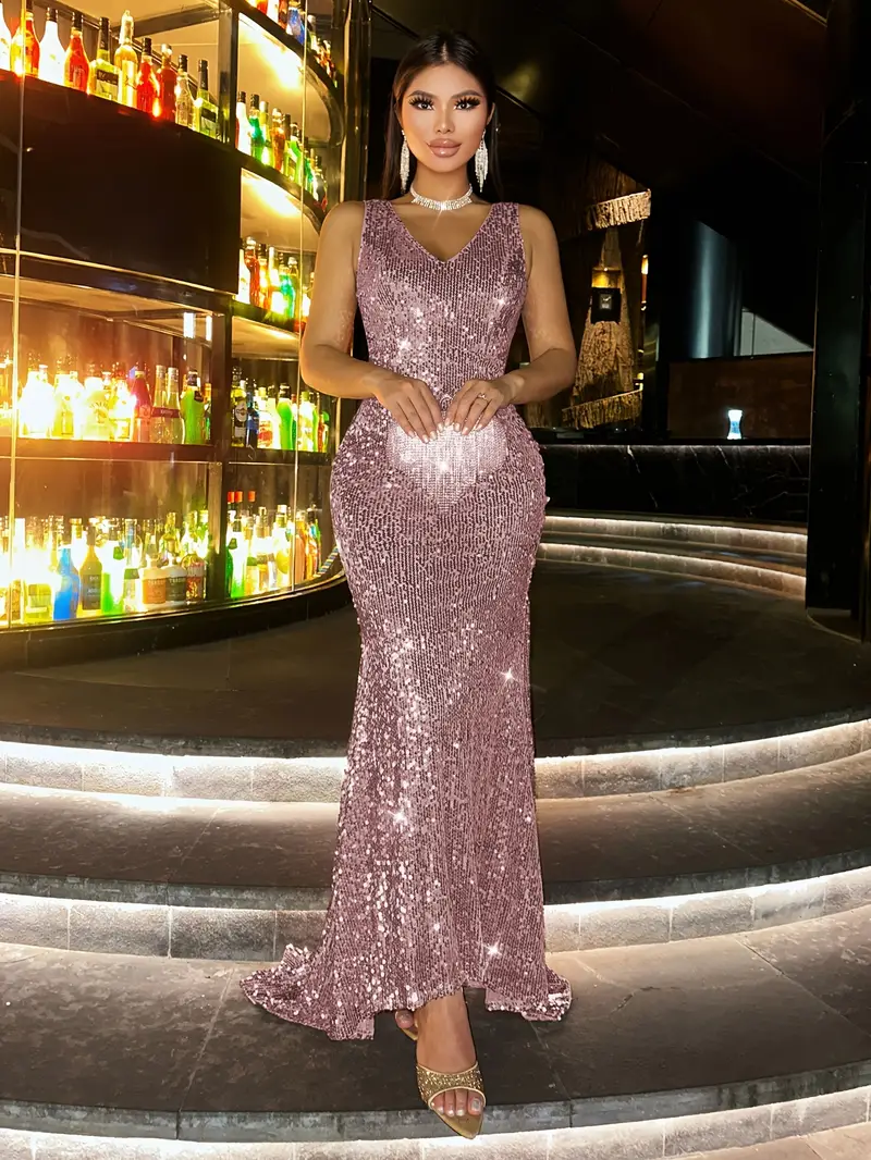 new sequin womens long dress gorgeous elegant evening party - Temu Qatar new sequin womens long dress gorgeous elegant evening party - Temu Qatar