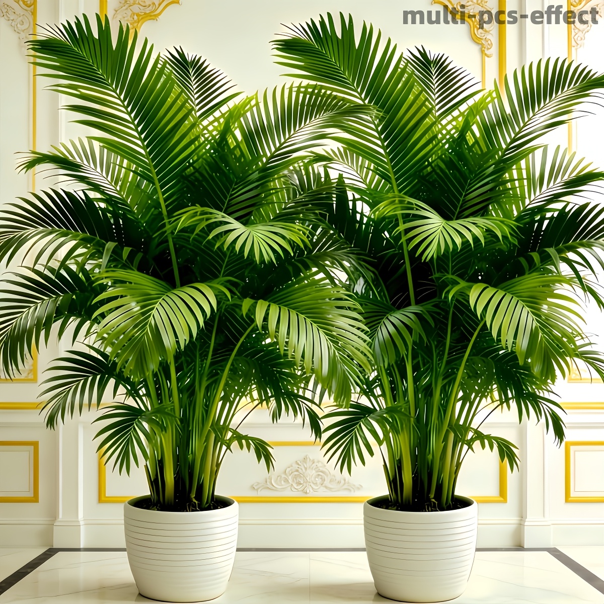 Palmera de simulación grande, diseñada para el estilo pastoral de primavera y verano, forma hermosa y hojas naturales, fácil para crear un ambiente de curación; adecuada para uso en interiores y exteriores, recreando la sensación de vacaciones campestres en escenarios al aire libre