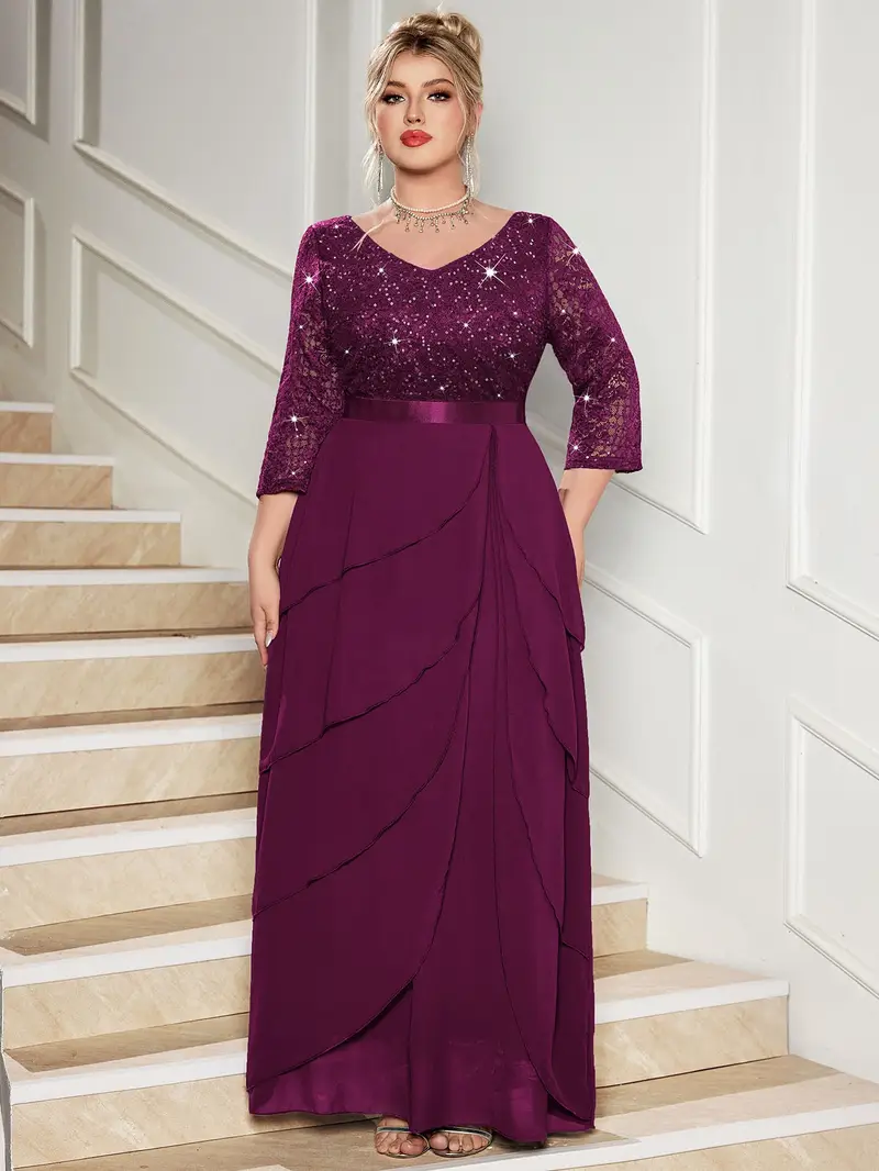 plus size plus size p54404a elegant plus size sequin lace - Temu plus size plus size p54404a elegant plus size sequin lace - Temu