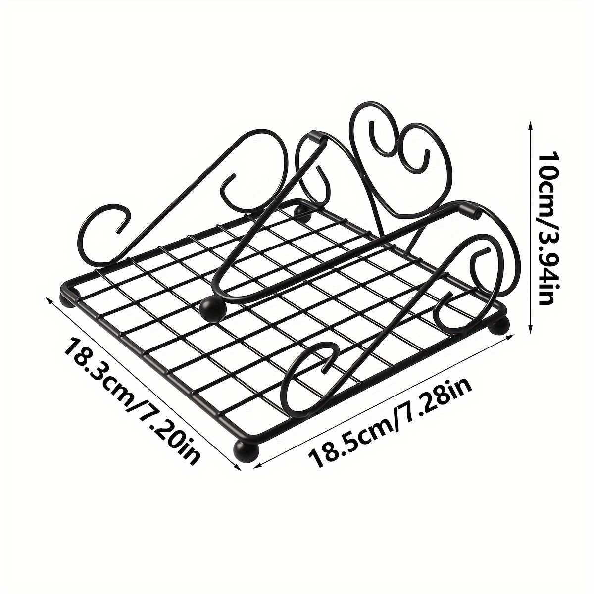 Image of 1pc Creative Heart-shaped Cast Iron Napkin Holder, Square Vertical Tabletop Tissue Stand, Decorative Storage Accessory For Living Room, Kitchen, Bar, Western Restaurant