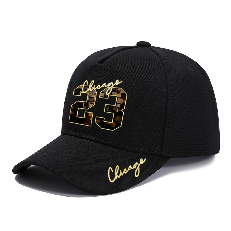 TEMU Chicago Letter 23 Number Baseball For - Adjustable Unisex Hat With Chicago Lettering & Number 23, Lightweight Outdoor Sports Suitable For