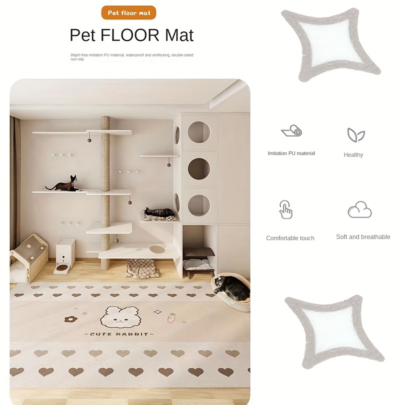 

Pet Dog Floor Mat Cage Liner, Wash Free Pvc Leather Dog Bed Mat Sleeping Cushion