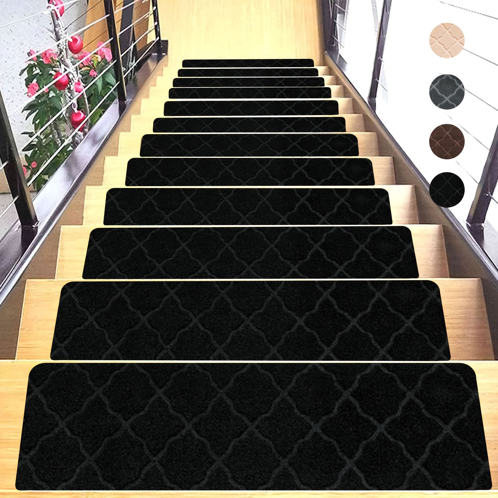 item picture stair treads carpet   non slip stair rugs anti moving grip safety staircase step treads for pets and dog