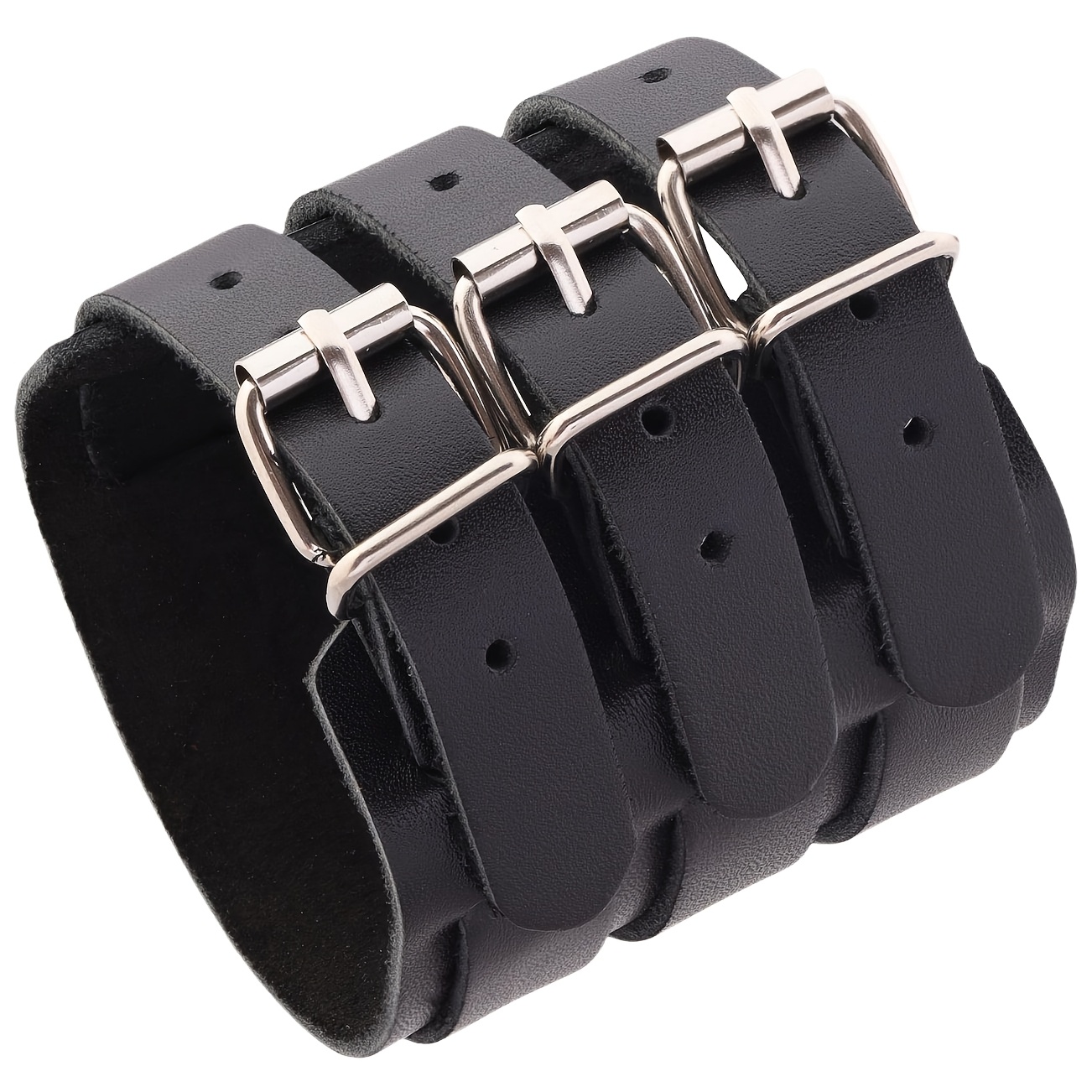 TEMU Bracelet manchette large médiéval punk 1 pièce, boucle réglable, bracelet de cosplay gothique rétro, accessoire de fête pour Halloween et ,