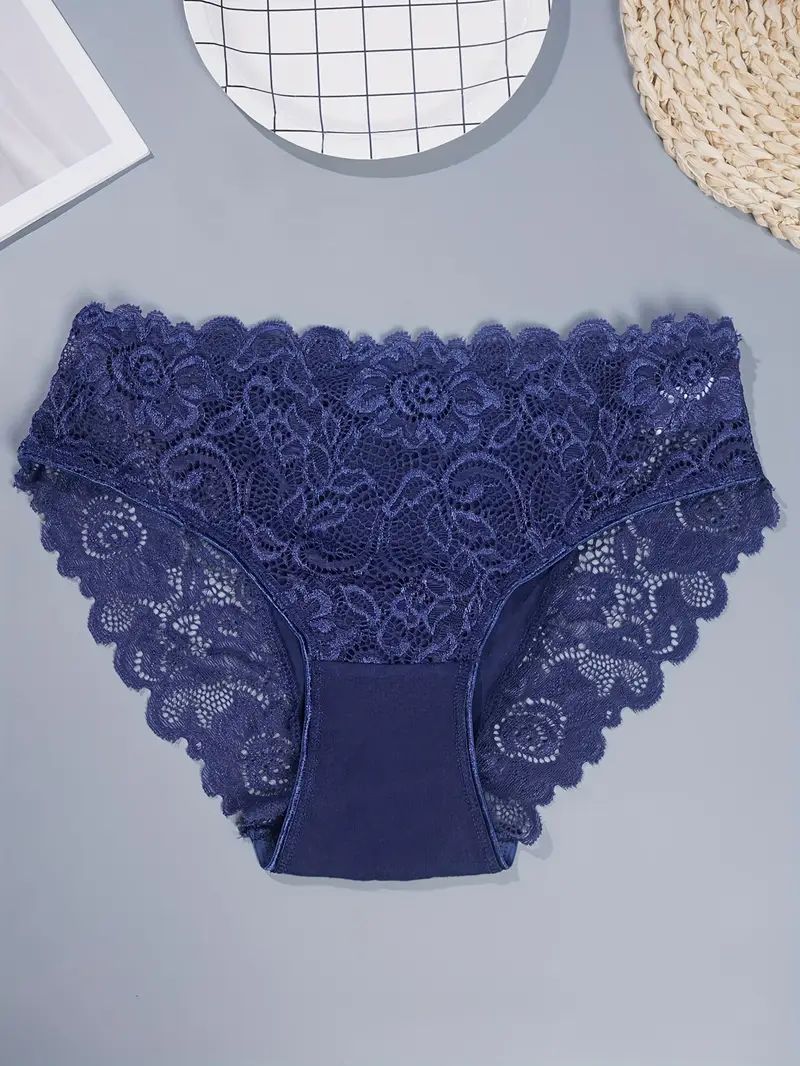 4pcs womens floral lace jockstrap underwear breathable comfortable briefs with contrast lace detailing sexy elegant design for casual attire everyday underwear floral lace detailing smooth texture fabric Product details 21