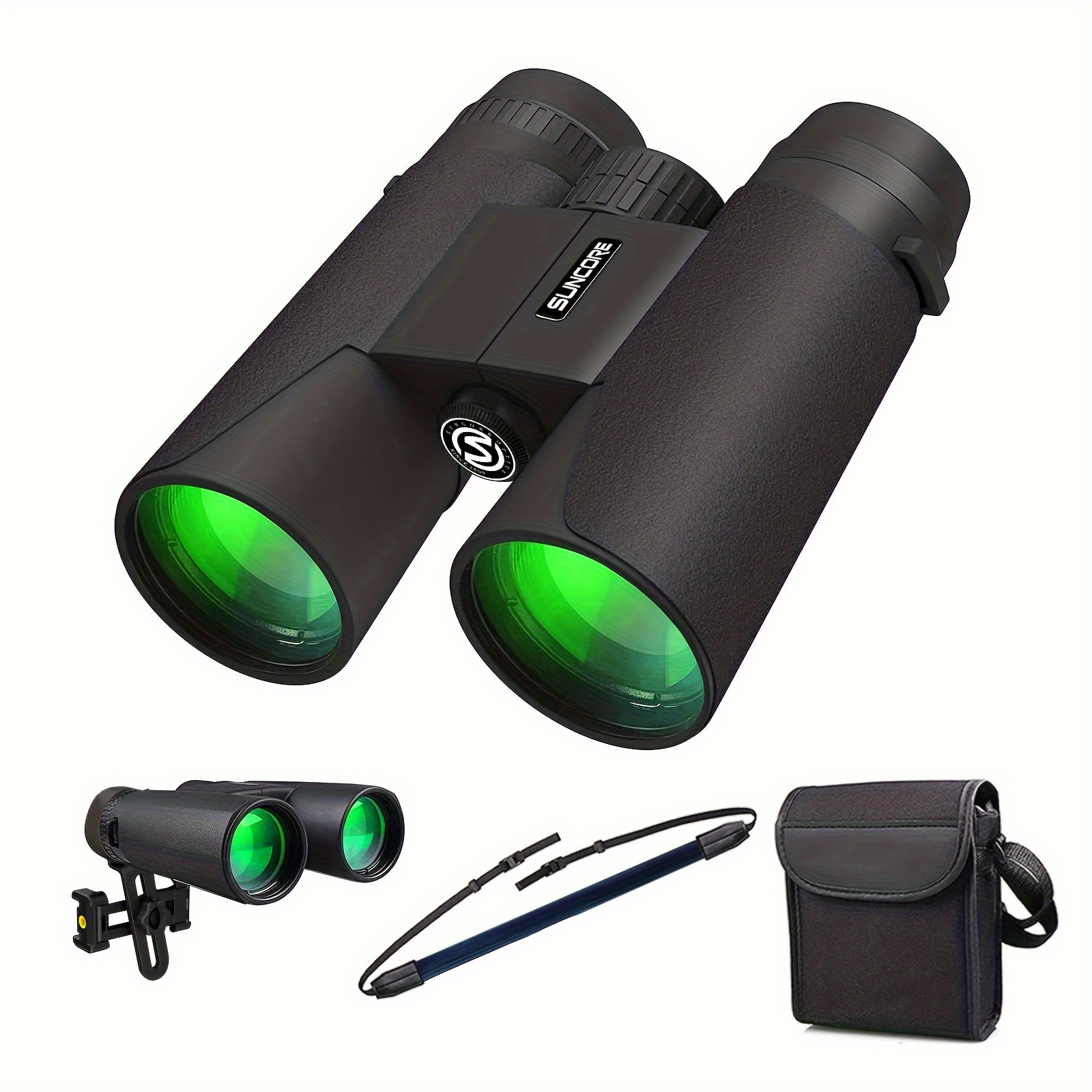 TEMU 10x42hd Binoculars For Adults, Professional Binoculars For Bird Watching Travel Concerts Sports-with Phone Mount Strap Carrying Bag