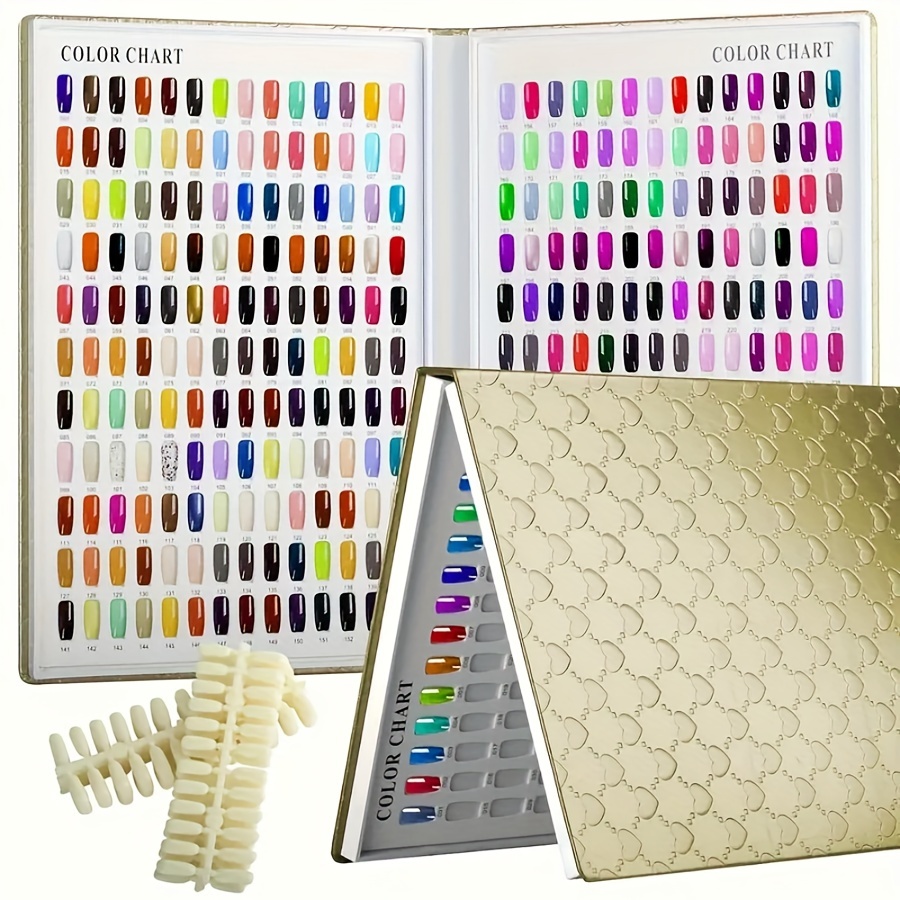 

308 Color Nail Art + 360 Nail Pieces Nail Polish Display Board Color Plate Nail Polish Glue