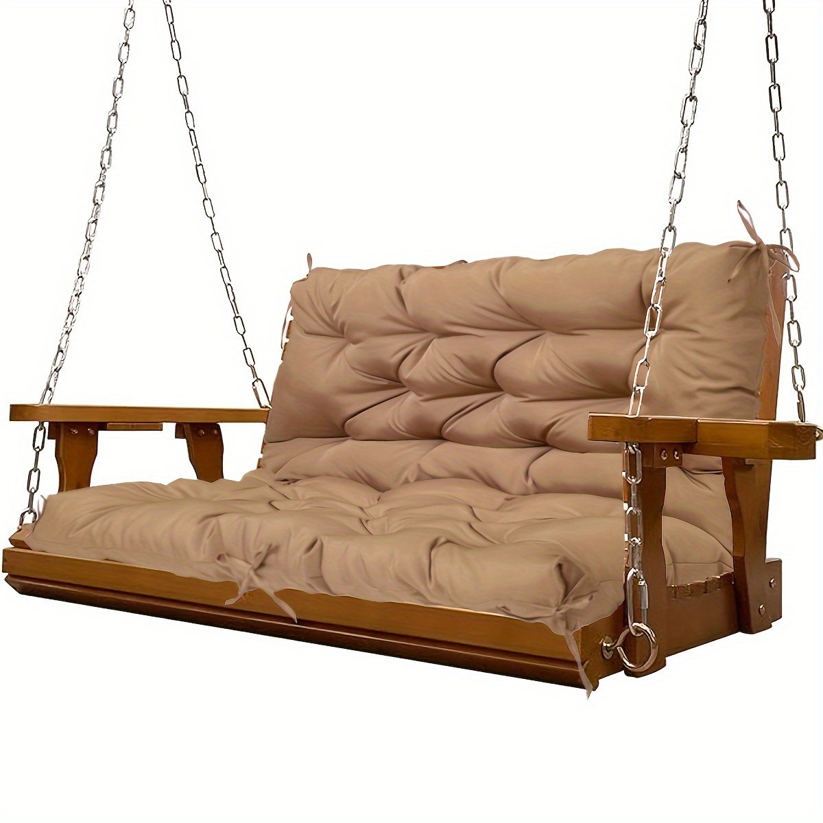 TEMU Porch Swing Cushions Thickened 5 Inch 3 Seat Swing Cushions Replacement 3 Seat Outdoor Swing Cushions Patio Swing Cushions 60 X 40 Inch