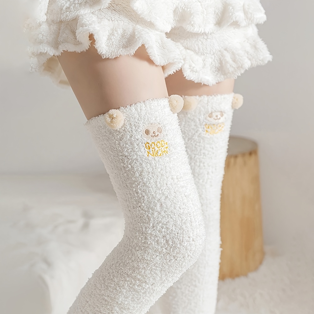 

Womens Warm Thigh High Fuzzy Socks Cute Over The Knee Stockings Winter Warm Leg Warmers