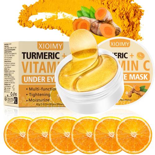 item picture 60pcs turmeric and vitamin c eye mask powerful moisturizing making eye delicate and firm eye skin bidding farewell to and dullness eye care vitamin c eye mask