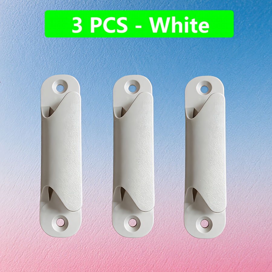 1/3pcs Handle, -plastic Material -supports Punch-free Installation (adhesive Included) -white/black/gray, Suitable For Doors, Windows, Cabinet Doors, Refrigerators