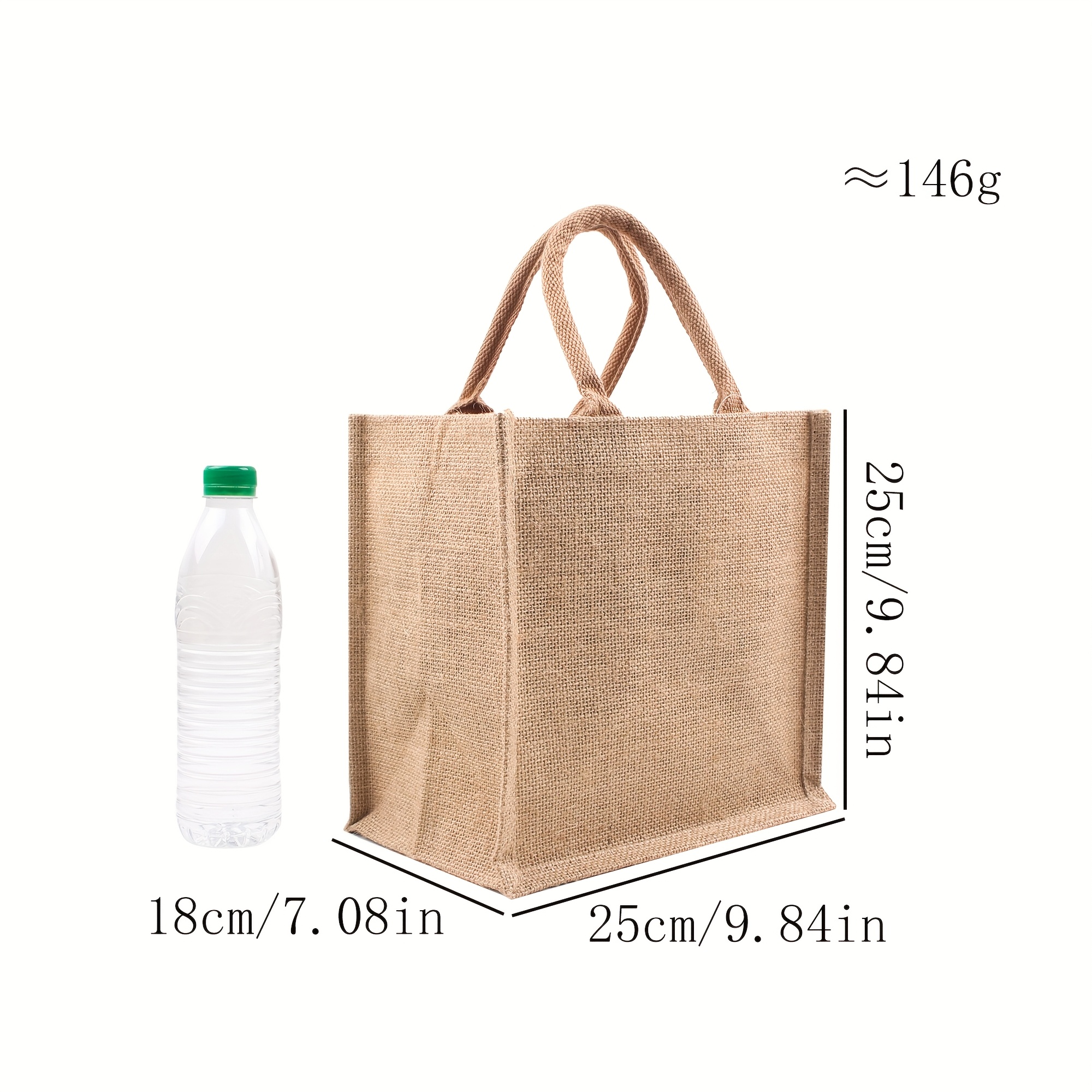 E-shop Naturfarbene, verbrannte Haar Damen Tragetasche, Handtasche mit gewebtem Riemen und laminiertem Jute, Sommer Strand Deko Tasche für Hochzeiten,