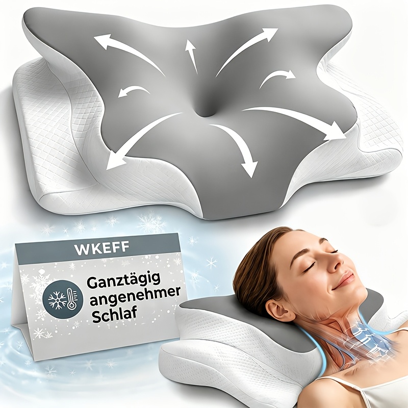 item picture Cervical Pillow, Cervical Neck Pillow, Butterfly Pillow, Cooling Cervical Pillow, Memory Foam Pillow, Pillow, Side And Back Sleeper Pillow, Ergonomic Neck Pillow for Sleeping, Slow Rebound Relaxation Pillow for Back & Side Sleepers, Bed Pillow