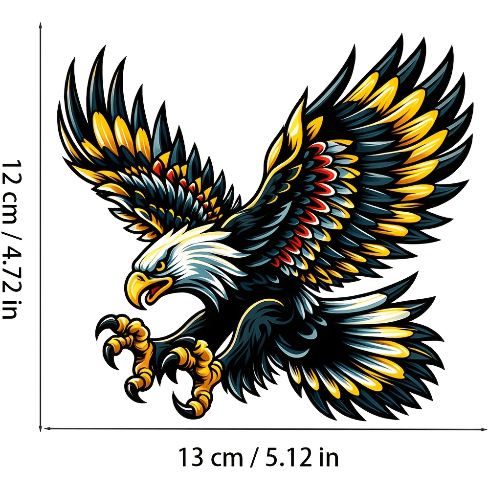 Image of Car Sticker: 2d Flat Eagle Shape Vinyl Decal Waterproof Removable Stickers For Cars, Trucks, Bumpers, Laptops, Motorcycles - Patriotic Eagle Decal (z034) 2d Flat Vinyl Decal 2d Flat