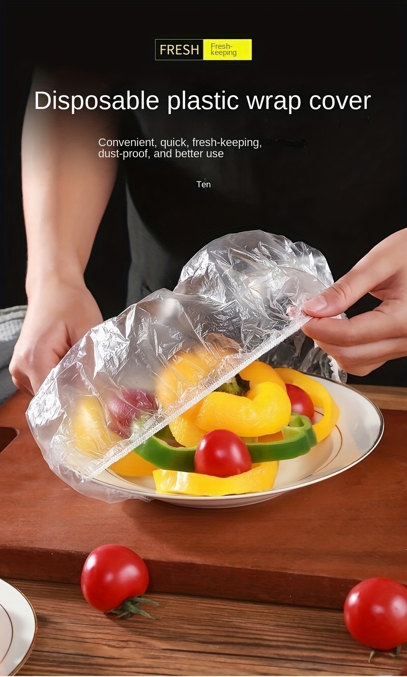 100pcs cling film disposable fresh keeping film food grade food plastic   cover anti odor leak proof dust proof freezer cover for   fruit and vegetable kitchen organizers and storage kitchen accessories details 0