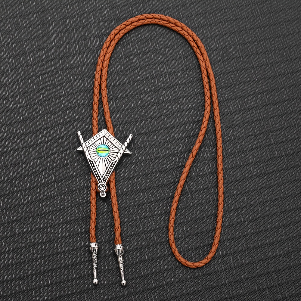 TEMU Simple And 's Bow Tie With Vintage Metal Triangle Pendant, Tie Accessory, Fashionable Suit Collar Decoration