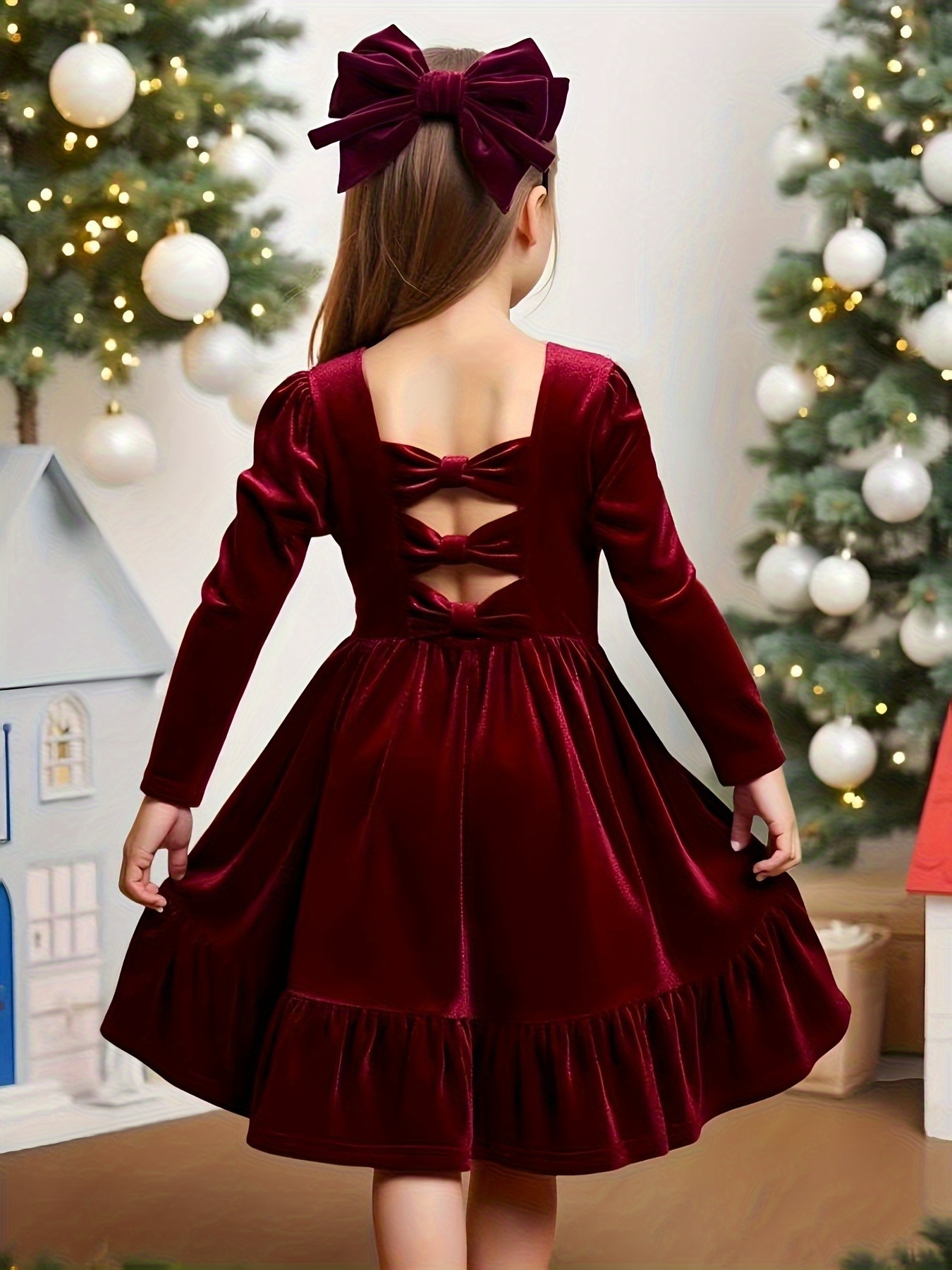 Burgundy Velvet Dress Burgundy Baby Girl Outfit Burgundy Baby Dress