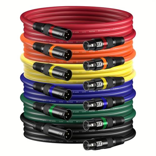 xlr microphone cables 3ft 6 pack xlr male to female microphone cable for speaker and audio setups all copper conductors