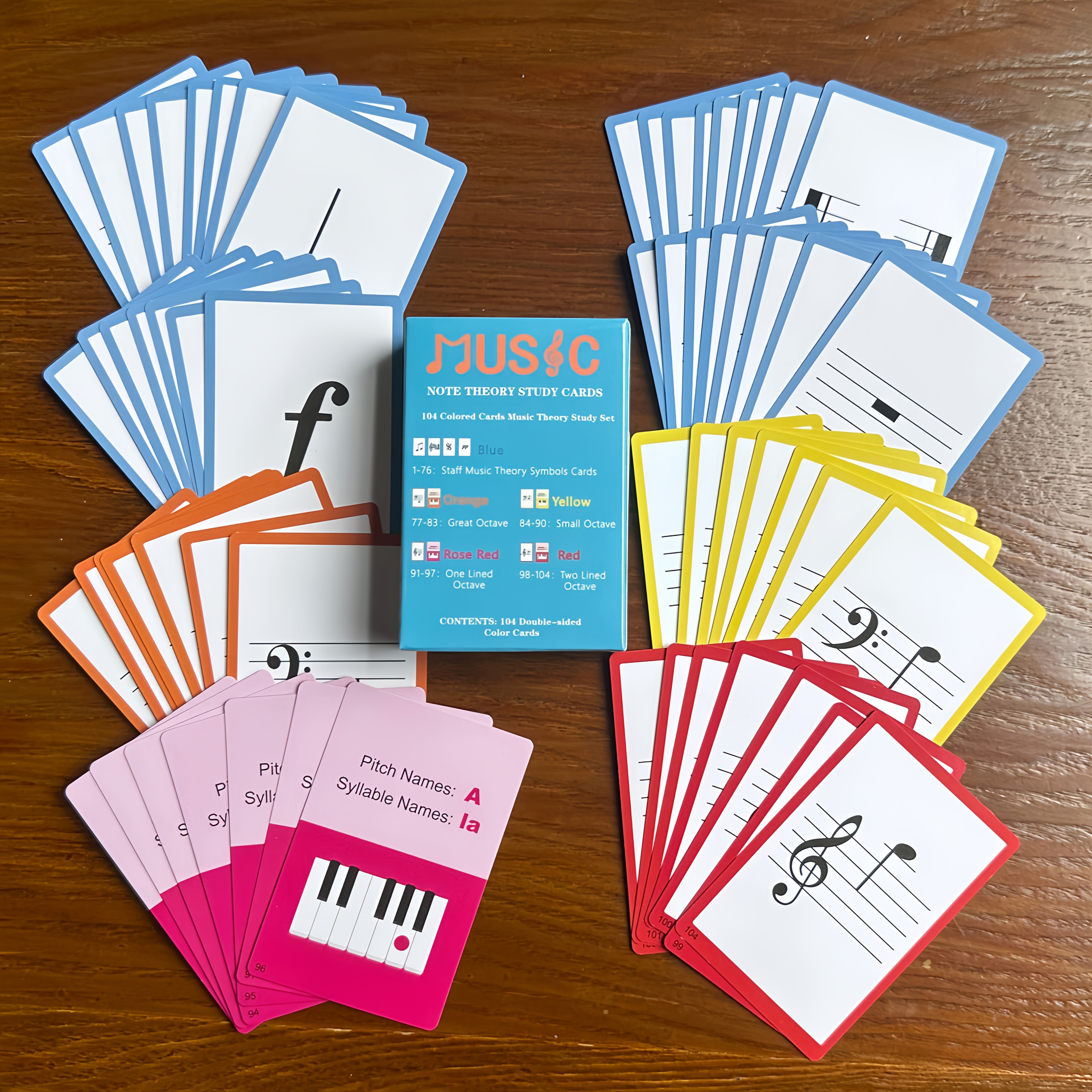 Image of Flashcards For Music On The Staff, Learning Cards For Staff Notes, Piano Note Cards, Memory Flashcards For Staff Notes, 104 Music Cards, For Beginners And Teachers