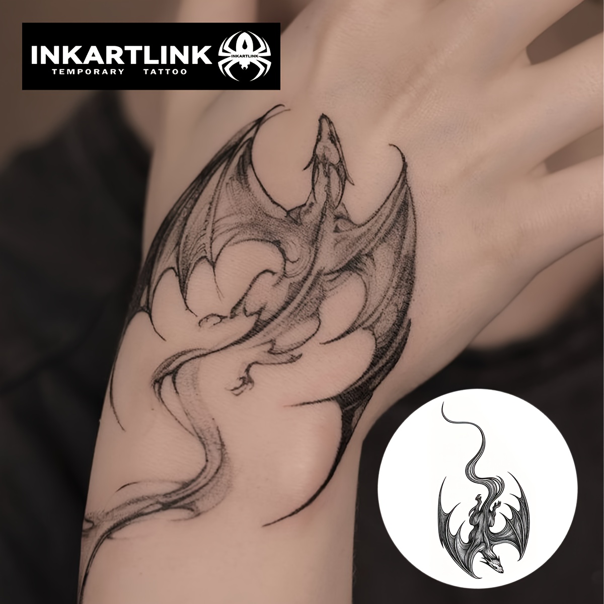 [september New Arrival] Inkartlink 3d , Arm And Body Tattoo, Unisex Trendy Style, Waterproof And Long-lasting Hd Easy To Apply, Semi-permanent Tattoo, Temporary Tattoo, Fake Tattoo, Herbal Tattoo