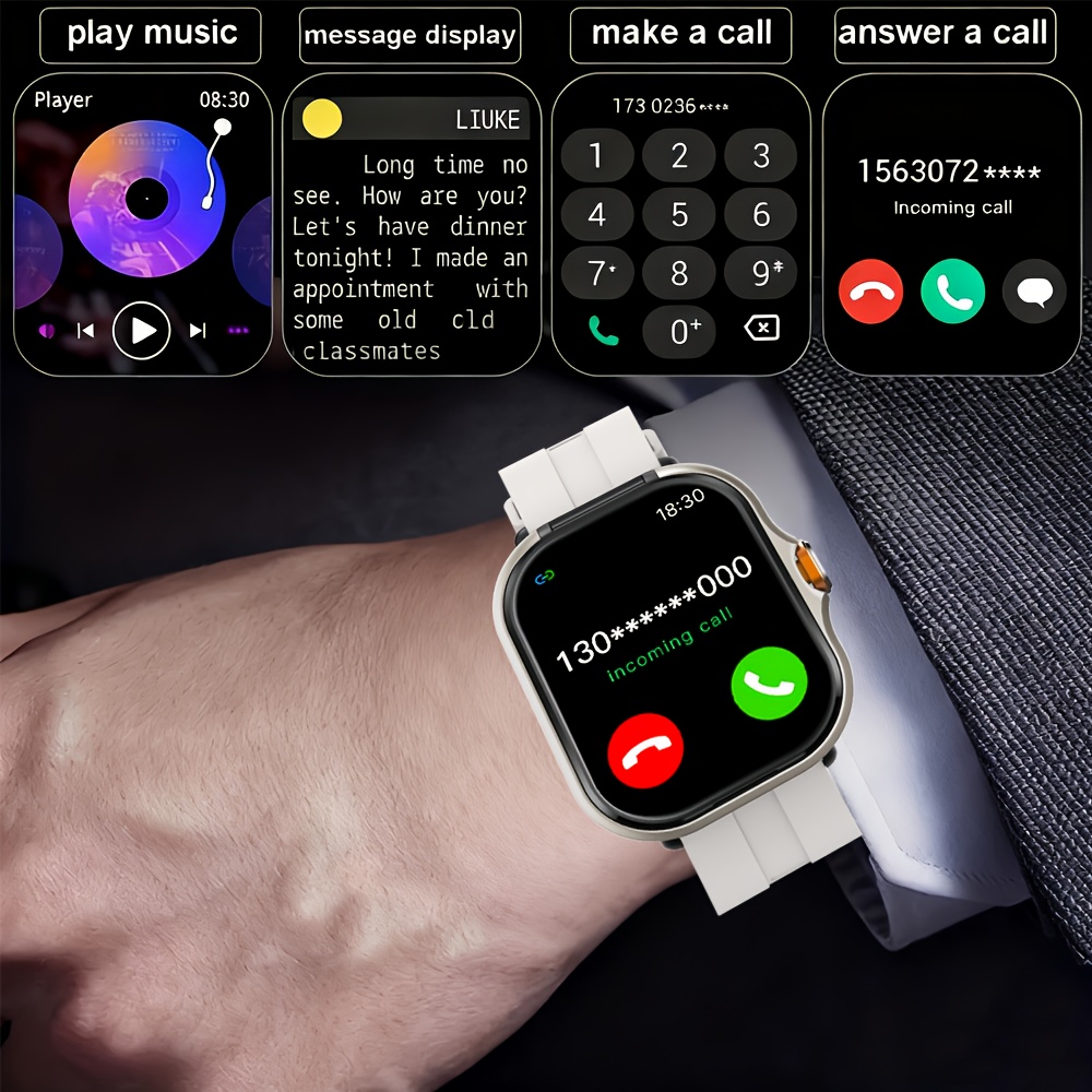 ERUN Smart with Built-in Wireless Earbuds - Wireless Smartwatch, Music/Call/Message Alerts, Dial, - Fitness Tracker & Smartwatch for Men & Women, Compatible with / (Ideal Gift for /Gym/Birthdays)