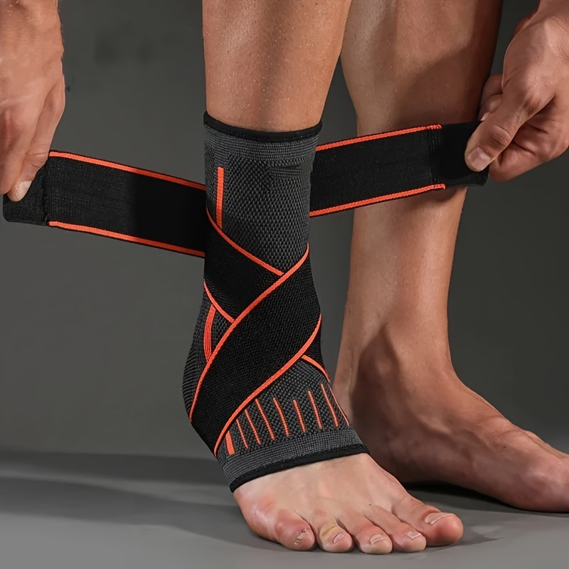 1pc Unisex Adjustable Ankle Compression Bandage - Elastic Support Brace for Daily Warmth, Gym & Sports - Hand Washable, Hook-and-Loop Closure, Nylon Material