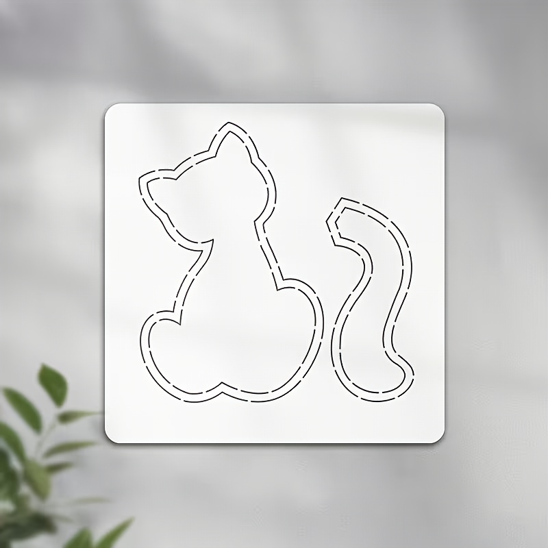 TEMU 1pc Reusable Pet Diy Quilting Template Compatible For Fabric/craft Board - Cat Back View Sewing & Quilting Die With Precise Cutting For Diy