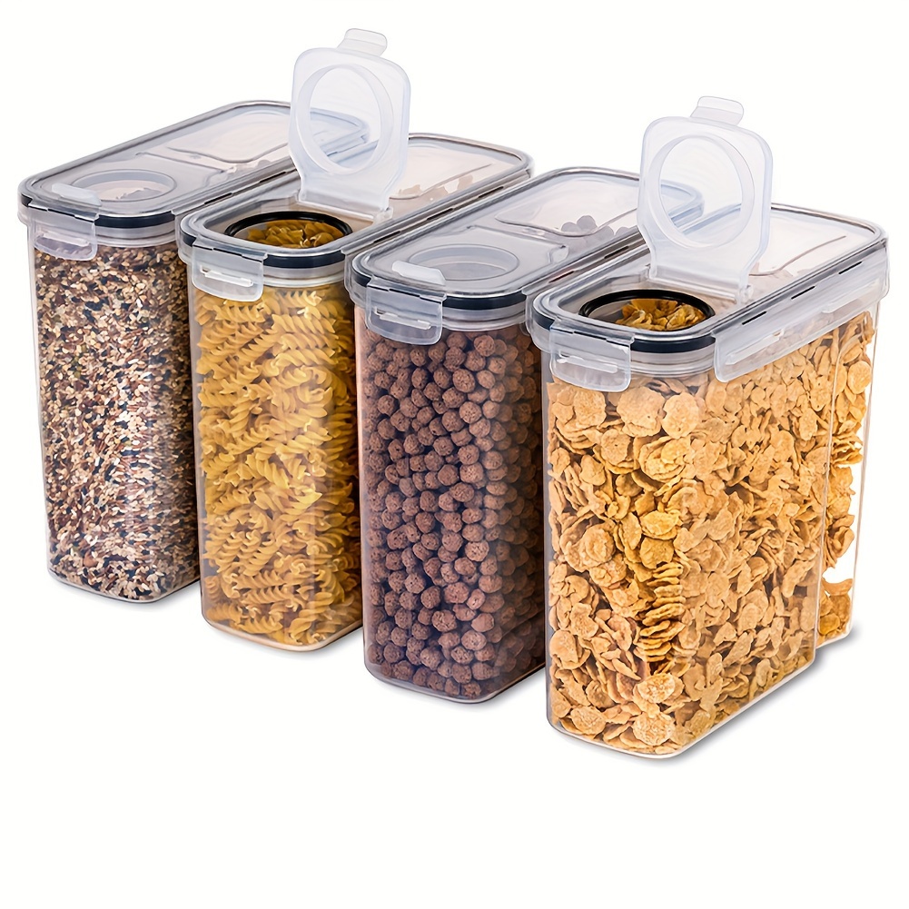 TEMU 4pcs/set 4l Kitchen Food Cereal Snacks Storage Container Box