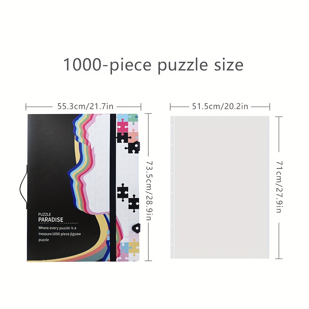 TEMU Puzzle Storage Folder For 1000pcs: Large Capacity Jigsaw Puzzles Organizer Portable With 20 Pockets, Dustproof & Protective Puzzle Accessory