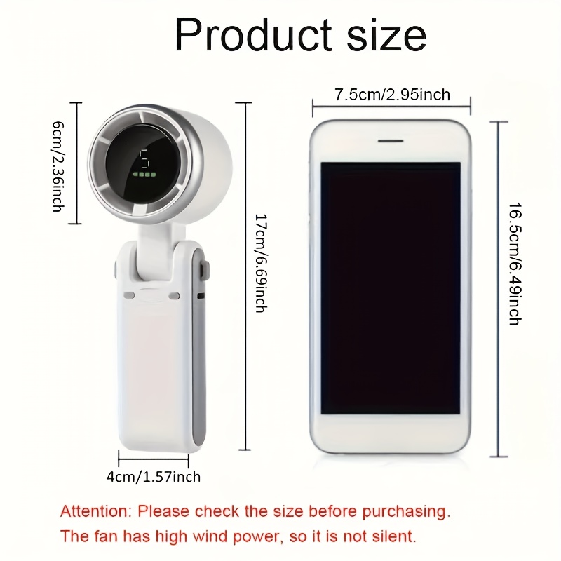 Portable Mini Handheld USB Rechargeable Fan Suitable for All Seasons, 5-Speed Adjustable Personal Cooling Fan with Smart LED Display, Quiet Operation & Long Battery Life, USB- for Travel,, Office, for and -the- Use