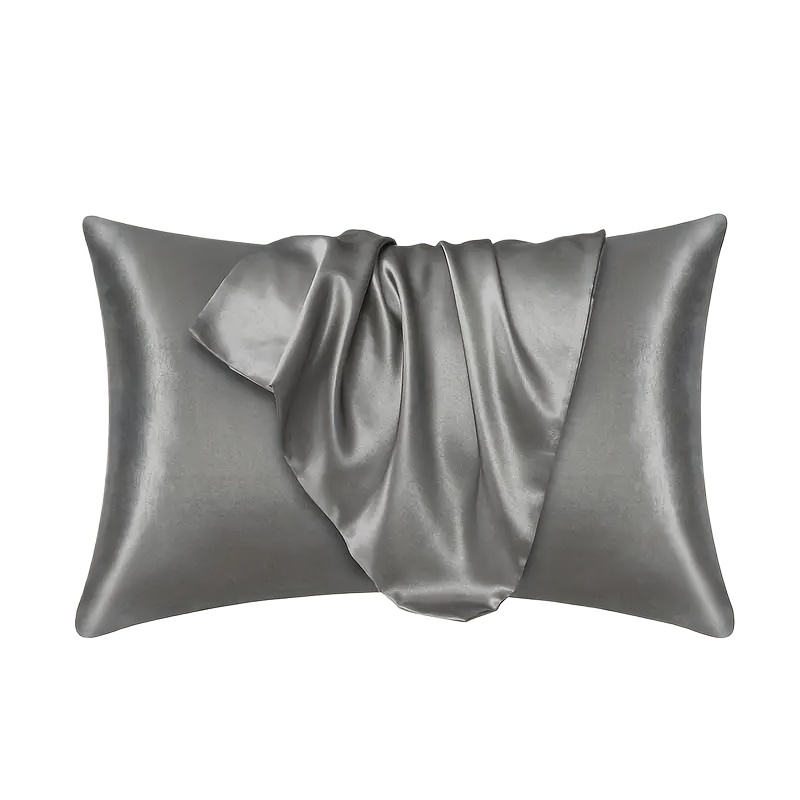 TEMU 1 taie d'oreiller en satin, idéale pour cheveux et peau , douce et pour , taie d'oreiller douce toutes saisons, couleur unie, pour décoration de