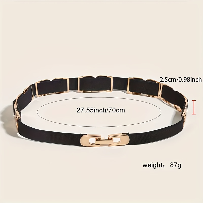 1pc of Metal-assembled Women's Elastic Thin Waist Belt