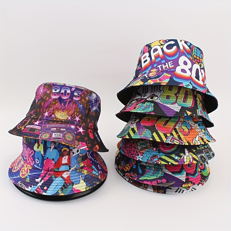 

Colorful Graffiti Print Y2k Fisherman Hat, Street Style Sunscreen Outdoor Stylist Bucket Hat, Hip Hops Bucket Hat