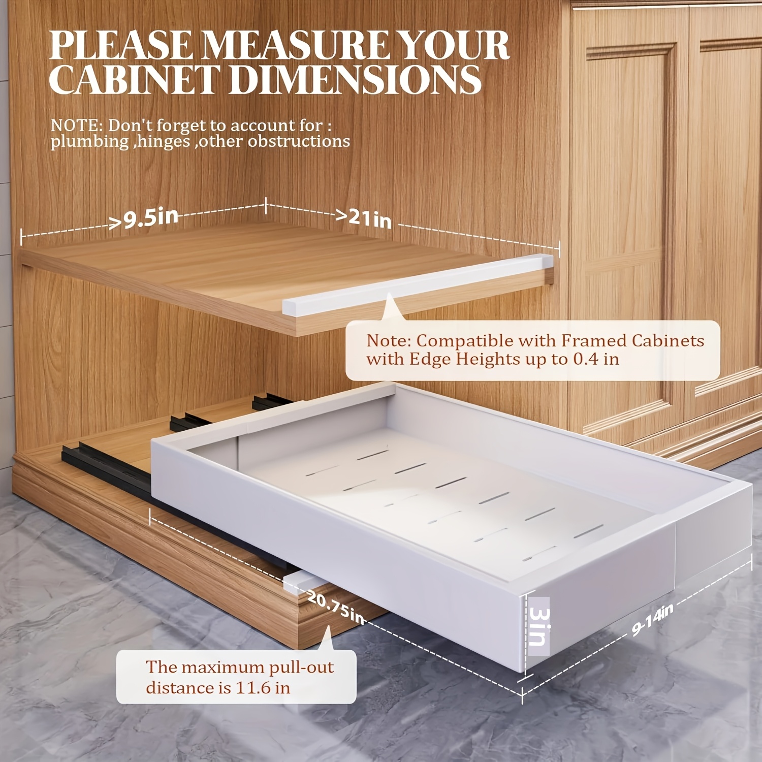 TEMU Retractable Storage, 1/2/4pcs Expandable Retractable Cabinet Organizers, Suitable For 15.1 To 26.3 Inch Heavy Duty Sliding Shelves, Ideal For