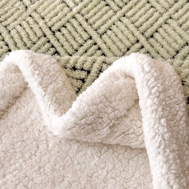1pc of luxurious jacquard velvet blanket double layer thick insulation soft comfortable beige friendly suitable for autumn and winter suitable for bedroom living room sofa use machine washable pillowcase not included cozy Product details 2