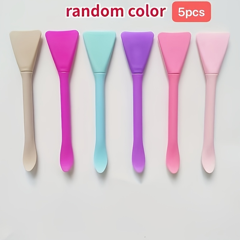 5pcs Multi-functional Silicone Brushes | Epoxy Resin Tools For Coloring, Reusable Double-sided Stir Sticks, Ideal For Resin Molding, Glue Mixing, And
