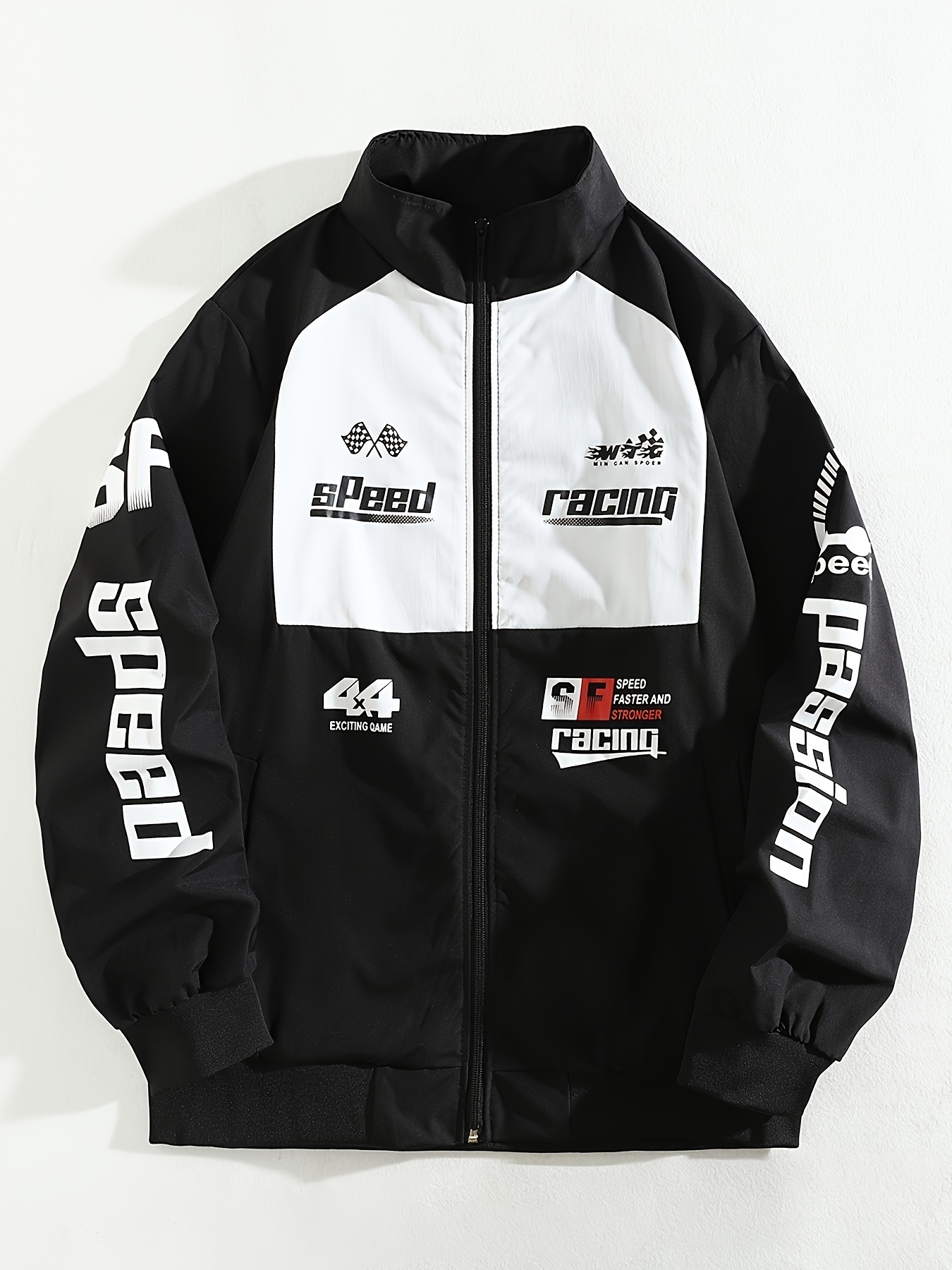 men's casual racing jacket red softshell 