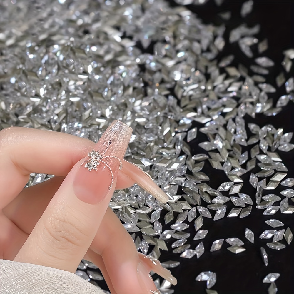 TEMU 100pcs 3mm Mini Nail Rhinestones Zirconia Rhinestones For Nails 3d Nail Art Crystals Charms For Nails Gems Flatback Rhinestones For Crafting