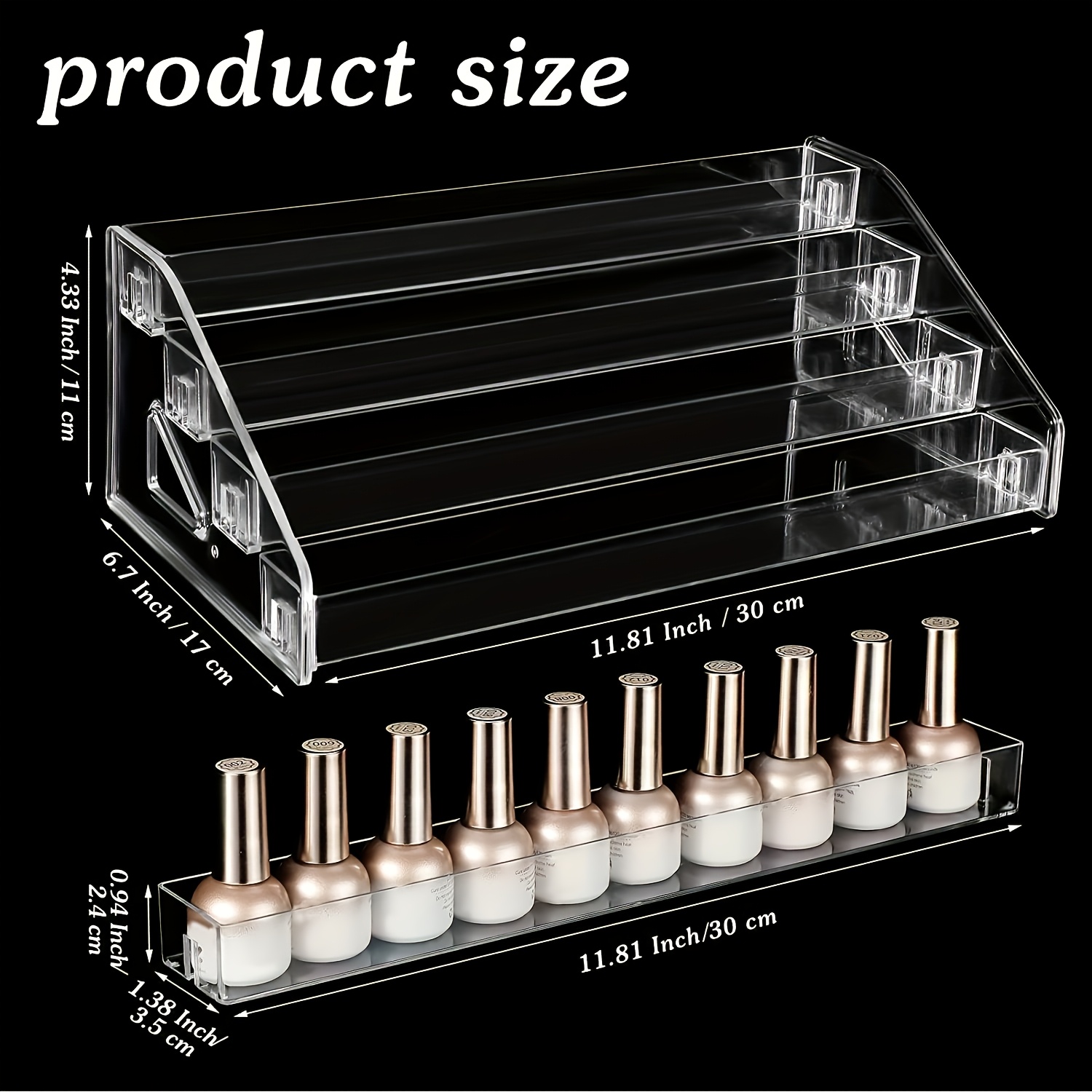 Image of Multifunctional Acrylic Organizer, Suitable For Nail Polish, Cosmetics, Fashion Glasses And Essential Oils - , Durable Display Stand With Polished Surface, Perfume Organizer