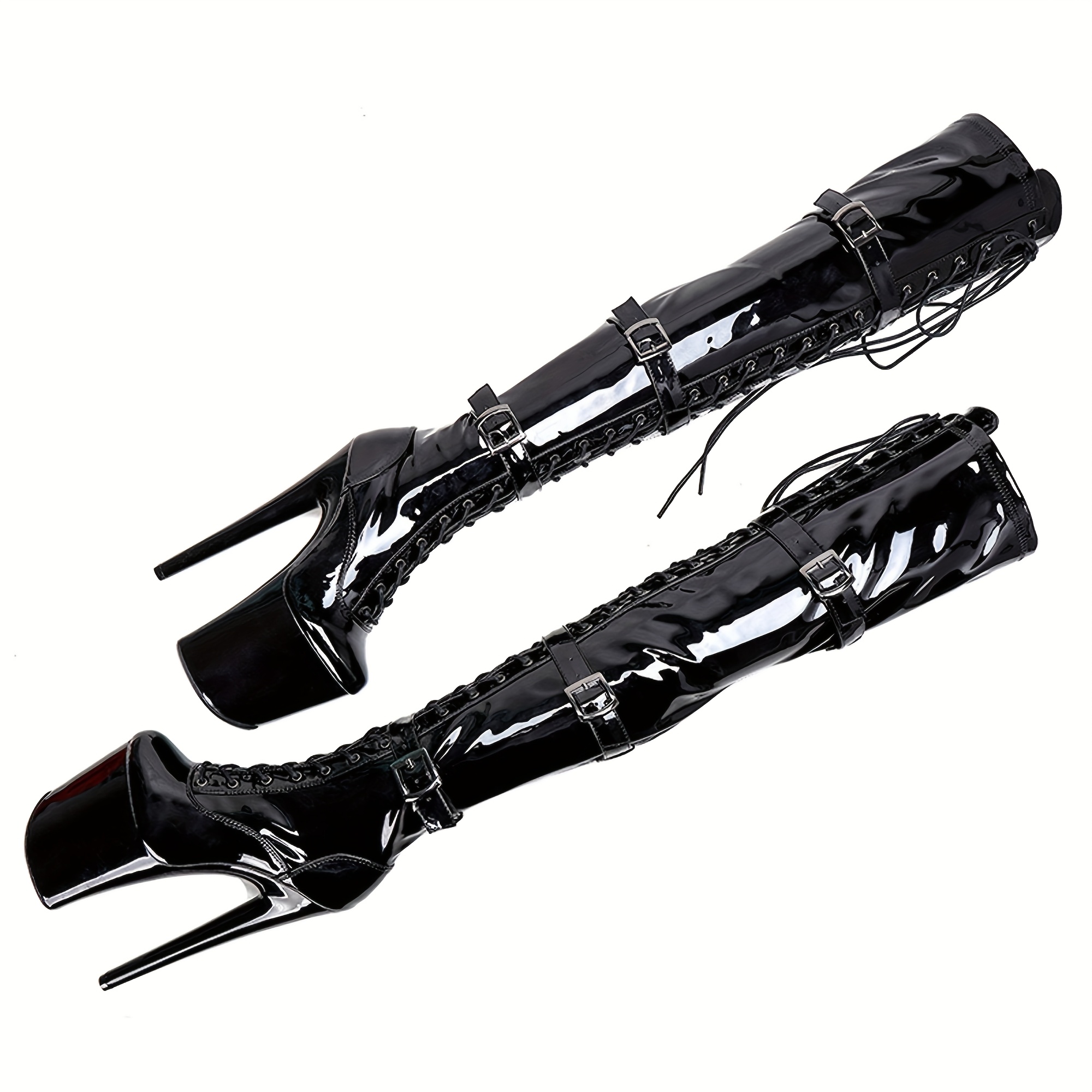 ✩h✩ Amazon.com | Wryffneea Black Platform Boots Knee High, Long