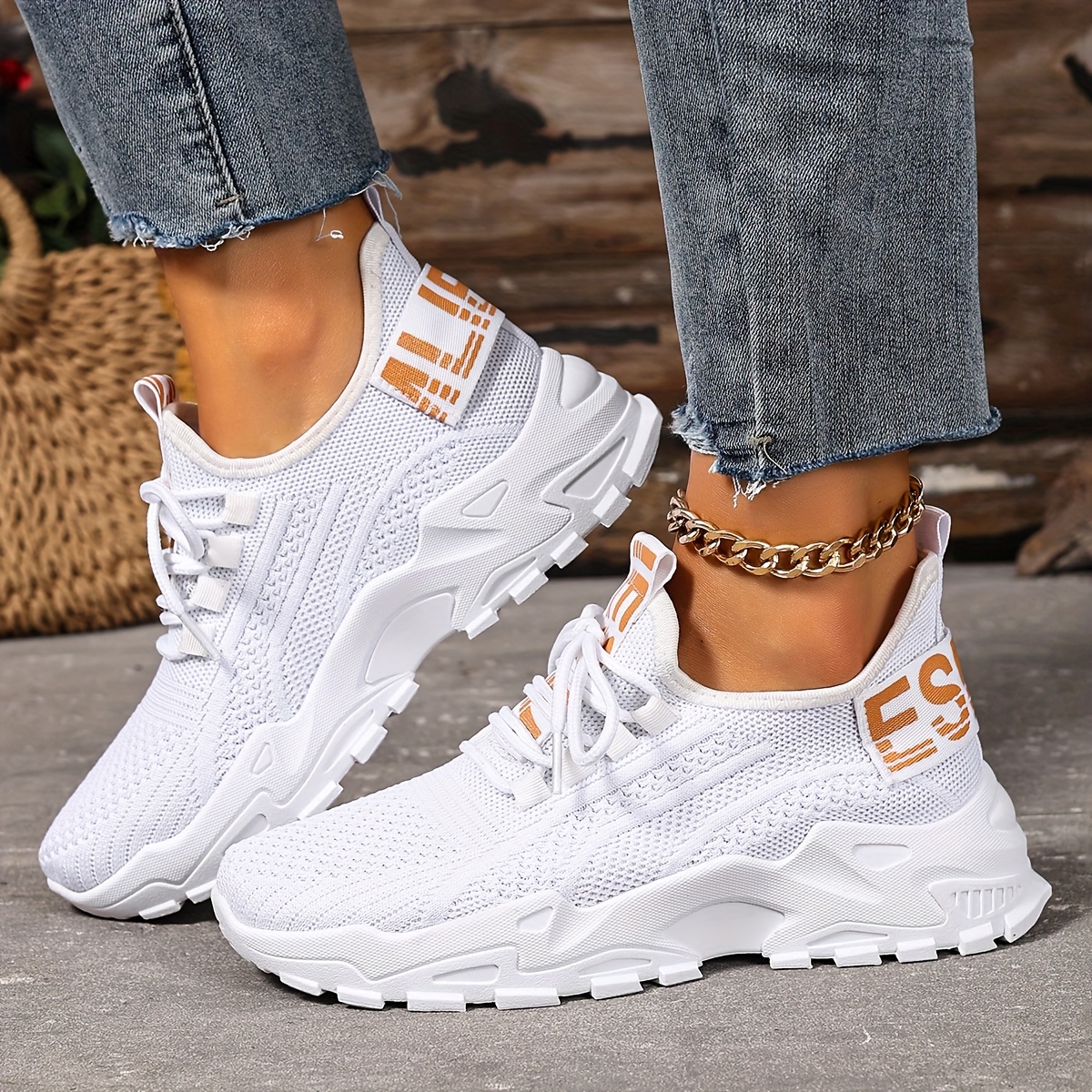 Women'S Shoes, Women'S Fashion Casual Shoes, New Women'S Shoes, Black White, Lightweight Soft-Soled Running Shoes, Comfortable And Breathable Sports Shoes, Outdoor, Vacation Travel, Casual Sports Women'S Shoes, Slip-On Lace-Up Women'S Shoes