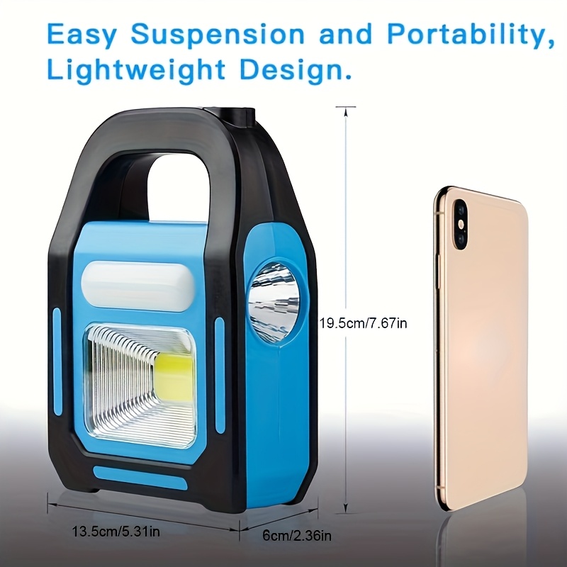 TEMU High Outdoor Multifunctional Work Light, Remote Led Flashlight, C-type Rechargeable Outdoor Camping , Cob Outdoor Emergency Light