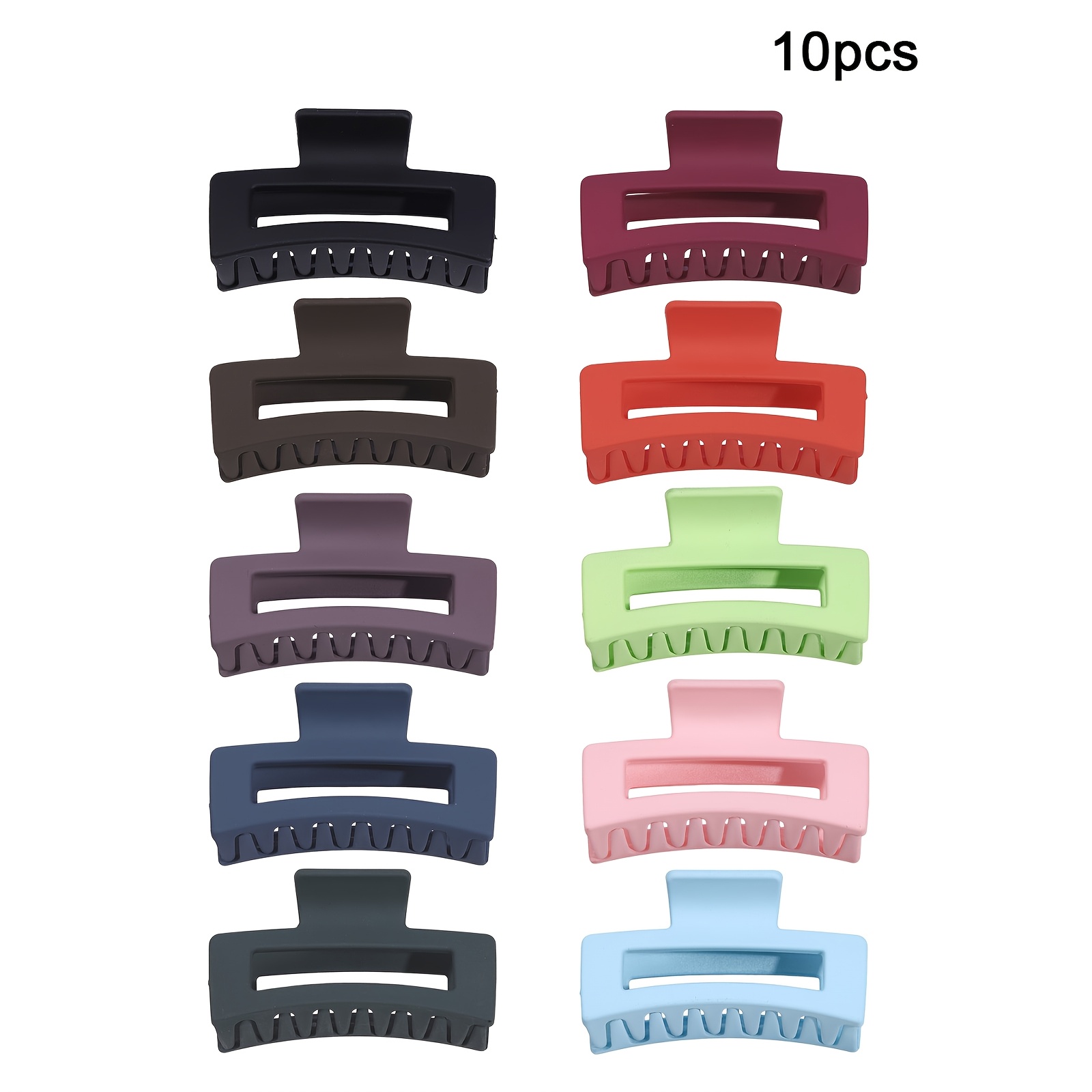 TEMU Lot de 10 pinces à cheveux carrées couleurs de base pour femmes et accessoires de coiffure tendance, pinces à cheveux de bain, Cosmétique, prise