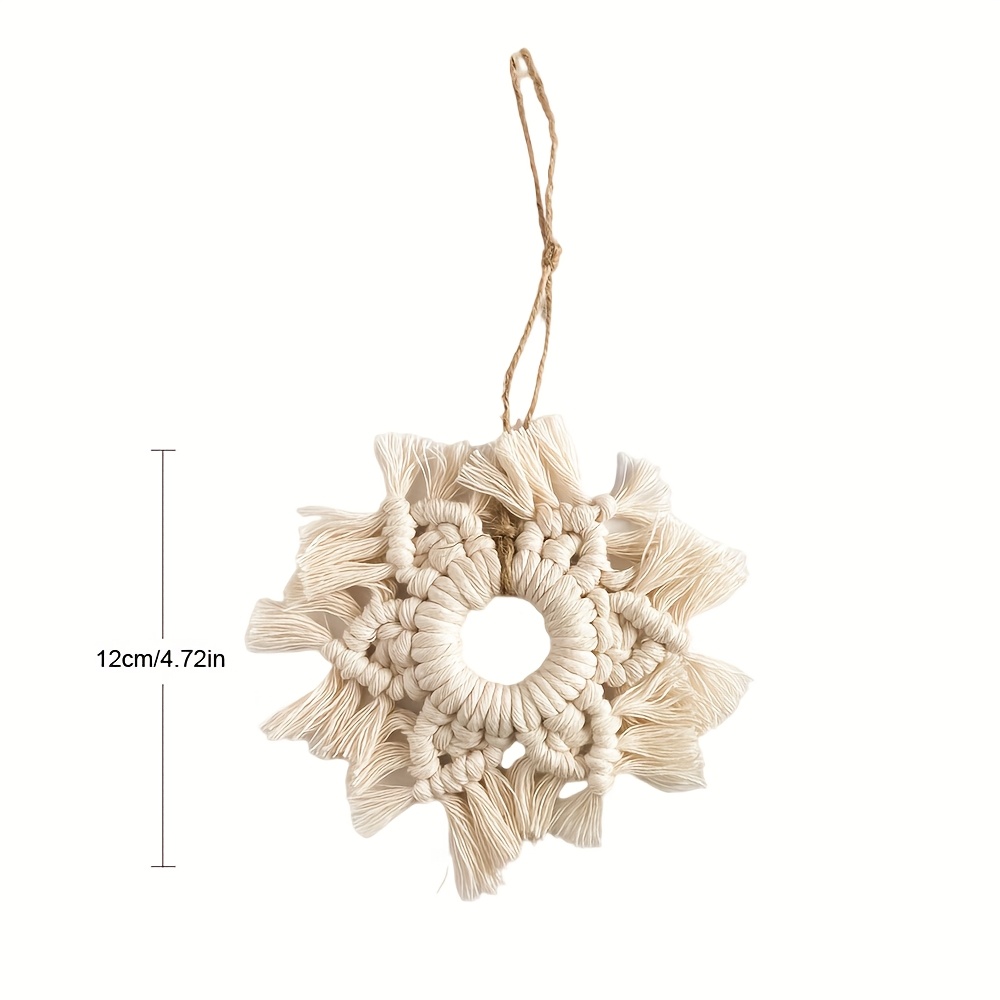 1pc Macrame Christmas Hanging Ornament, Snowflake Christmas Tree Wall Hanging Decor, Christmas Tree Small Pendant