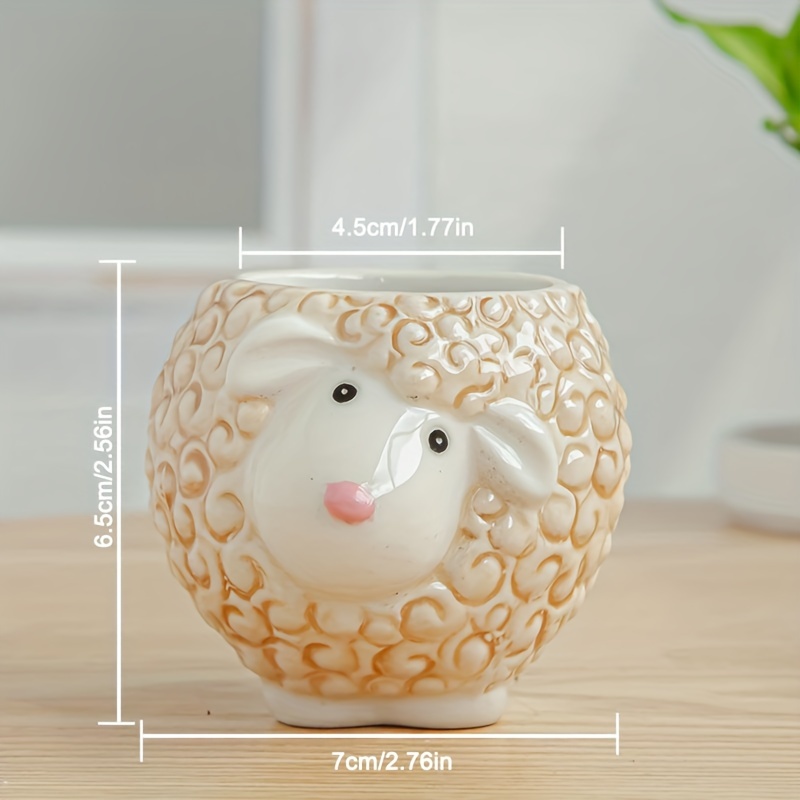1pc Balcony Desktop Ornament Cute Animal Succulent Planting Ceramic Creative Animal Small Flower Pot Gardening Gift Home Decor