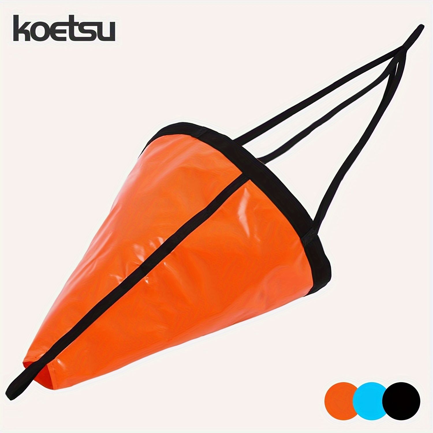 

Koetsu 24" Parachute Drift Anchor - Pvc Fishing Float For Boats & Sailboats, Ideal For 15-17ft , In Orange/black/blue